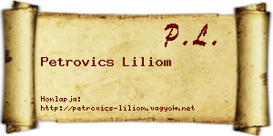 Petrovics Liliom névjegykártya